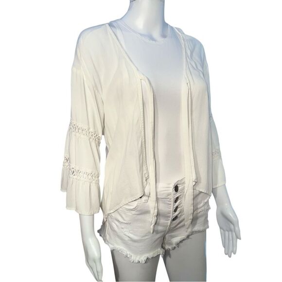 NWOT White Boho Lightweight Cardigan - Picture 5 of 10